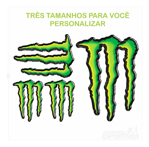 Adesivo Emblema Patrocínio Logo Monster Energy Resinado 3d