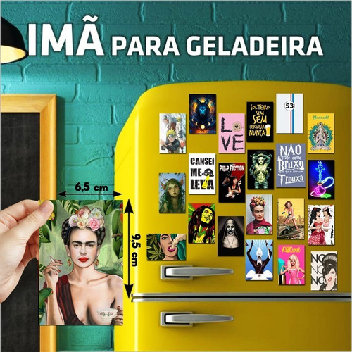 Kit 100 Imã De Geladeira Mdf Frida México Pintura Pintora