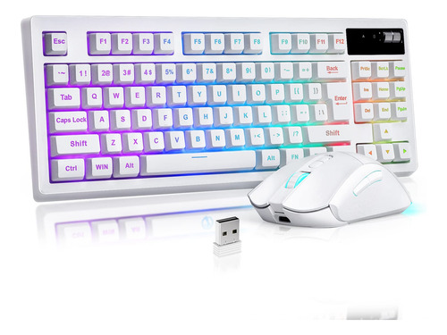 Zjfksdyx C87 - Combo De Teclado Y Mouse Inalambricos Para Ju