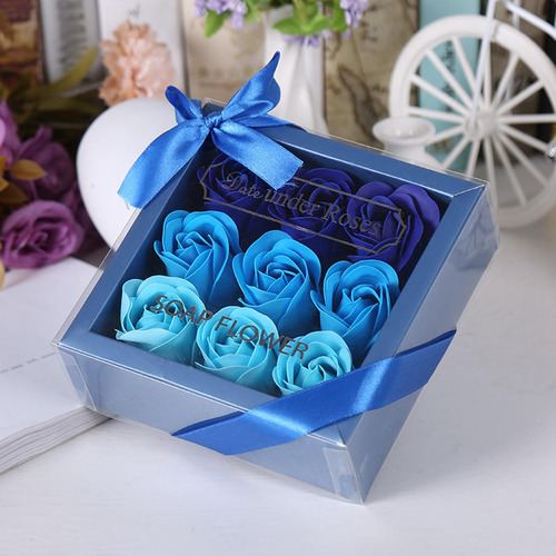 Jabón Perfumado Con Caja De Regalo Regalo Degradado Azul