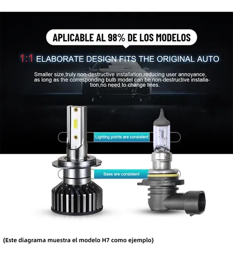 Kit De Focos Led 12000lm 80w H11 9005 9006 H4 For Dodge