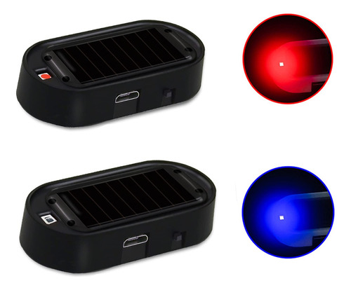 Ankia - 2 Luces Led De Alarma Falsa De Energia Solar, Simula