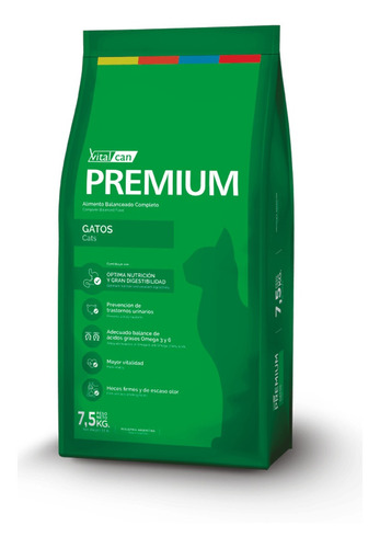 Imagen 1 de 1 de Alimento Vitalcan Premium para gato adulto sabor mix en bolsa de 7.5 kg