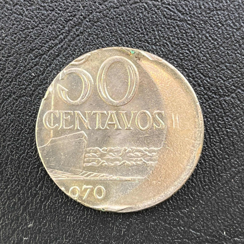 Moeda 50 Centavos 1970 - Com Defeito Boné (Usado)