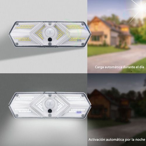 Imagen 3 de 10 de Lámpara Solar Para Exteriores Y Jardin 3 Modos 104 Led