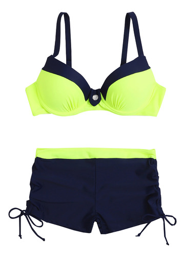 Bikini Bóxer Deportivo De Dos Piezas De Moda Para Mujer En C