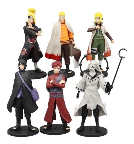 Colección De 6 Figuras De Naruto Shippuden Personajes 18cm