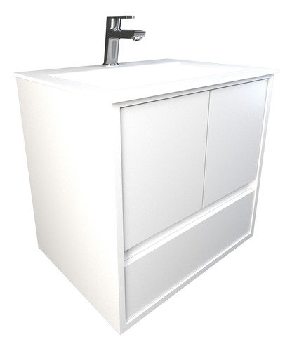 Vanitory Flotante Colgante Minimalista Baño C/mesada Blanco