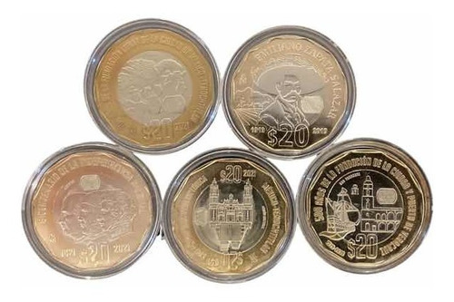5 Monedas $20.00 Colección 2019-2021
