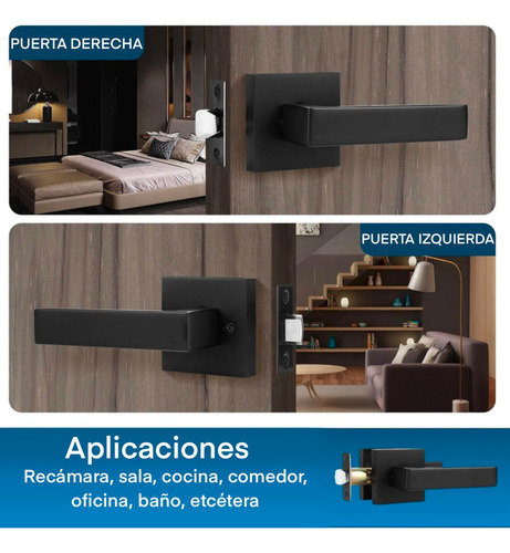 Cerradura Manija Chapa Puerta Recámara Cuarto Principal Baño