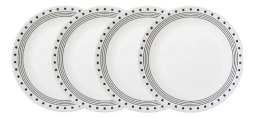 4 Platos De Cena En Vitroceramica 26 Cm City Block Corelle 