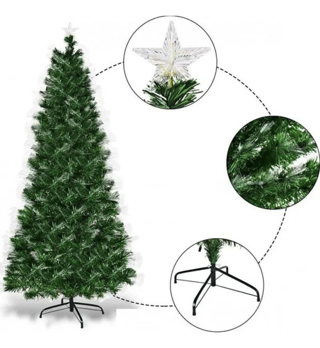 Árbol De Navidad Con Luces Led De Fibra Óptica Rgb 150cm