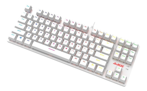 Imagen 3 de 5 de Teclado Mecánico Retroiluminado Blanco 87 Teclas Blue- Ajazz
