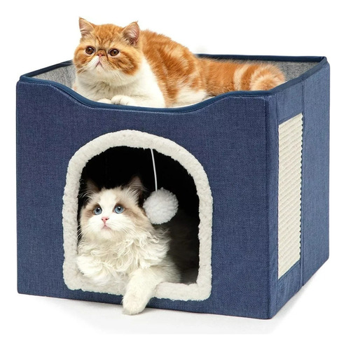 Cama Plegable Para Gatos Con Cojín Suave Rascadores Torre