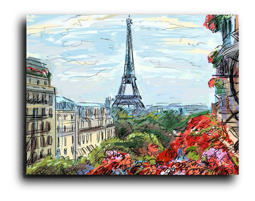 Cuadro Decorativo Canvas Sala Comedor 50x60cm Pintura Paris