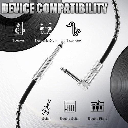 Paquete De Cables De Guitarra De 10 Pies Multicolor