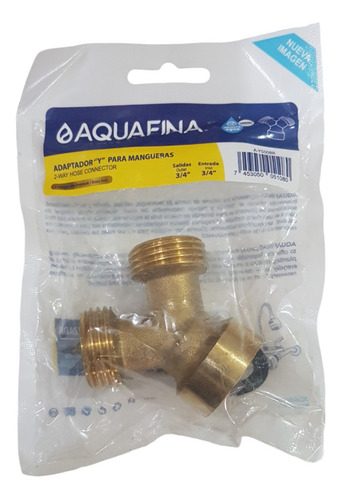 Yee O Conector Para Lavadora Bronce 3/4 Aquafina