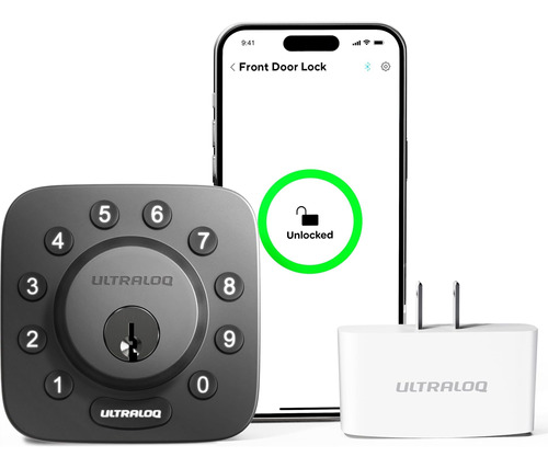 Smart Lock, Ultraloq U-bolt + Bridge Wifi Adapter, 5 En 1 Ke