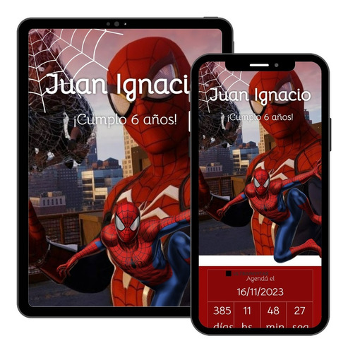 Invitación Cumpleaños - Hombre Araña