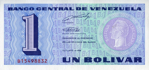 Venezuela - 1 Bolívar De 1.989 - Fe - Frete 12,00