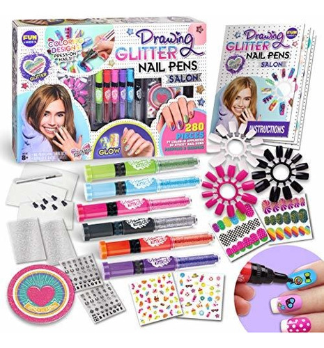 Esmalte De Uñas - Kids Nail Art Polish Drawing Pens Kit,
