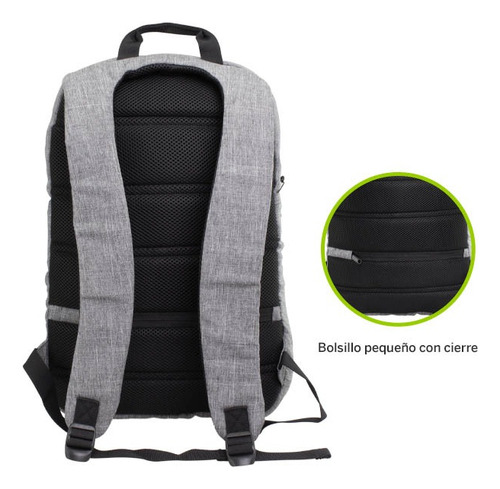 Mochila Porta-notebook Gris Clasic