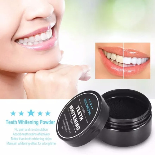 Kit 3 Carvão Em Pó Branqueador Dentes Ativado 100% Natural