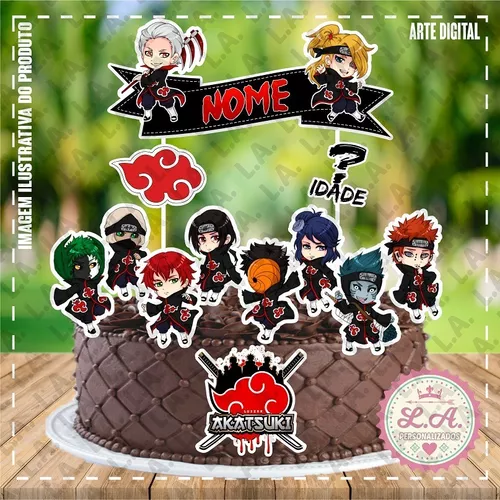 Arquivo Digital Topo de Bolo Akatsuki para Imprimir