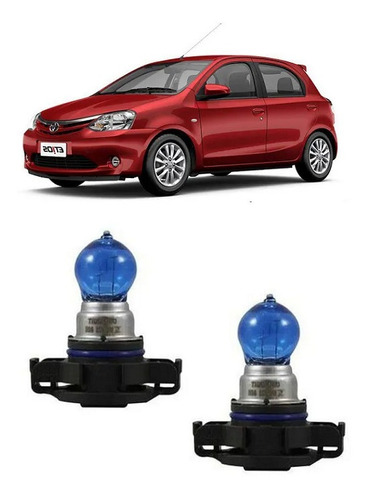 Par Lampada Super Branca 8500k Farol De Milha Etios Hatch