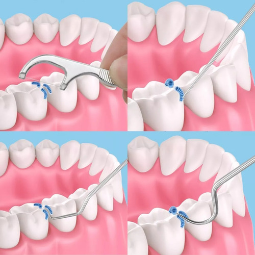 Kit 7 Pz Limpieza Dental Portátil Palillos Acero Reusables F