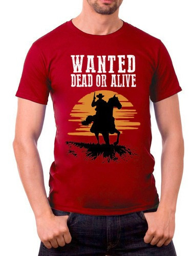 Imagem 1 de 2 de Camiseta Wanted Red Dead Redemption Rdr - 100% Algodão