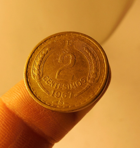 Moneda 2 Centesimos. Chile 1967