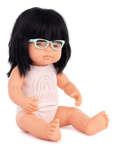 Miniland Muñeca 15'' Niña Asiática Con Gafas (caja) - Hecho 