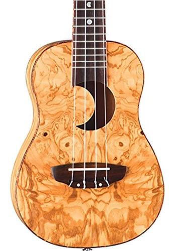 Ukulele De Concierto Luna Crescent Olive Ash Burl, Satin Nat