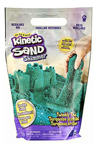 Kinetic Sand, Twinkly Teal Bolsa De Arena De Juego Brillante