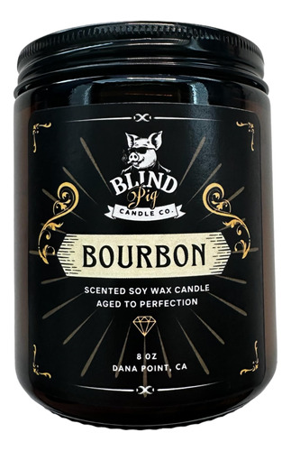 Blind Pig Soy Wax Candle, Bourbon Premium Scented Candle | .