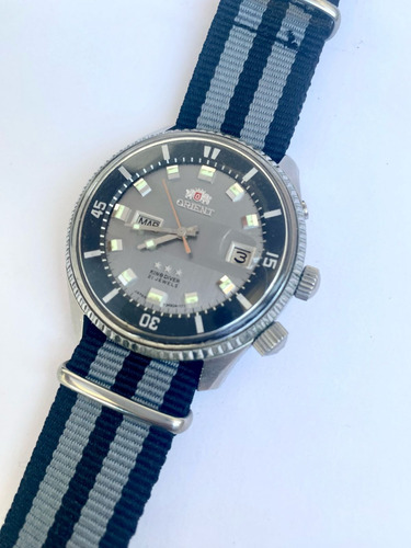 Reloj Orient King Diver Made In Japan 42 Mm 1970 Gris Y Negra Plateado (Usado)