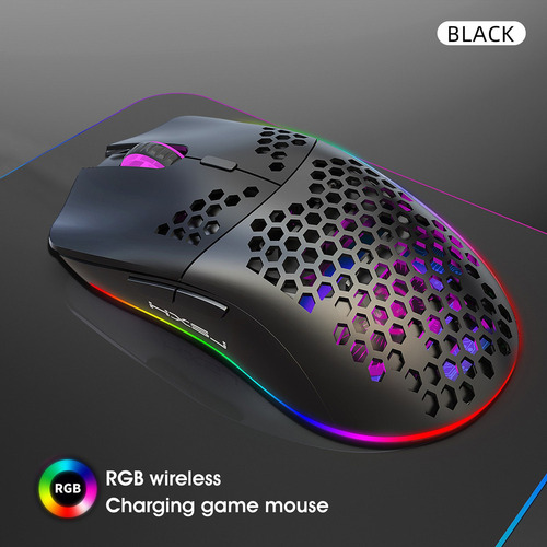 Ratón Inalámbrico Para Juegos Hxsj T66 Rgb 2.4g Con Iluminac