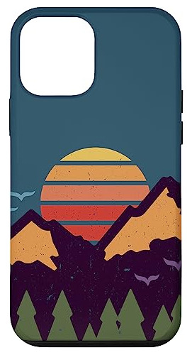 Funda Para iPhone 12 Mini Hiking Retro Sunset Mountain-02