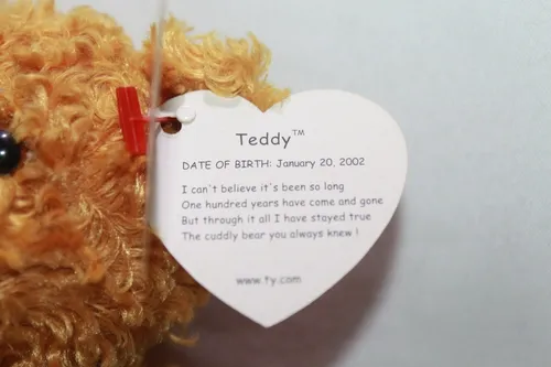 Peluche Teddy Conmemorativo 100 Años Ty Original 20cms