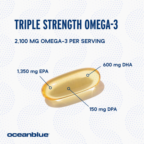 Oceanblue Omega-3 2100 - 180 Ct - Triple Strength Burpless F