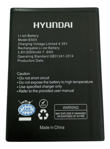 Bateria Para Hyundai E503 (3.8v-2000mah) 7.6w