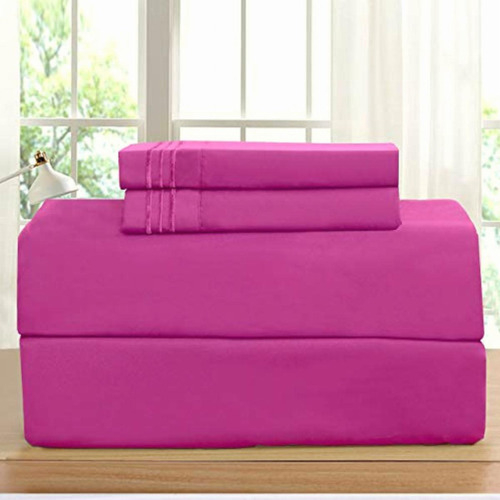 Elegant Comfort Fundas De Almohada 2 Pzs Hot Pink, Twin Xl Color Hot Pink Liso