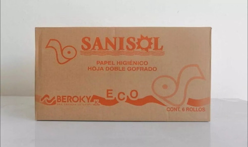Papel Higienico Jumbosanisol Doble Hoja 6 Rollos 400 Mts C/u