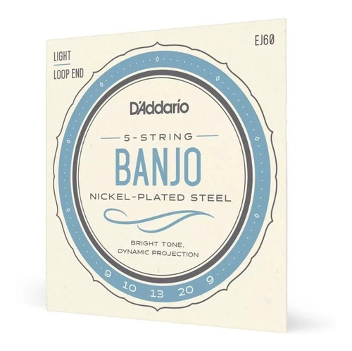 Encordoamento Banjo Country 5 Cordas D'addario Ej60 Light