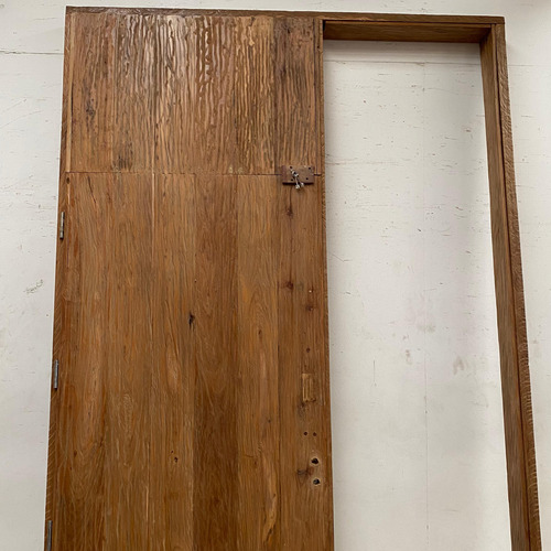 Puerta De Entrada De Una Hoja Con Paño Lateral - Cod: 6336 Marrón Claro