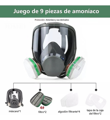 6800 Mascarilla De Gas De Cara Completa Con Filtros #4 Jumei