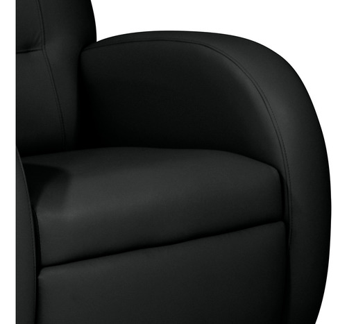 Poltrona Civic Com Encosto Reclinável Para Sala De Estar Do Papai Cor Preto