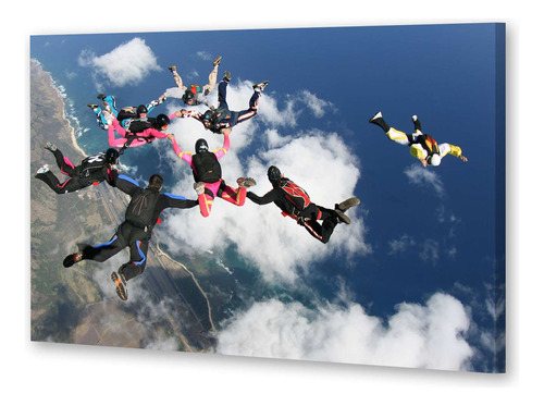Cuadro 50x75cm Skydiving Deporte Extremo Vuelo Razo