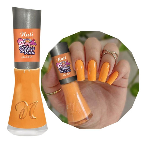 Esmalte Nati Adoce Sua Vida Jujuba Cor Laranja